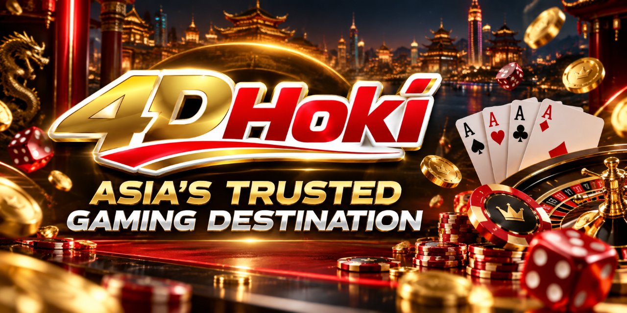 4DHOKI digital gaming entertainment banner with elegant gold accents and a modern dark background